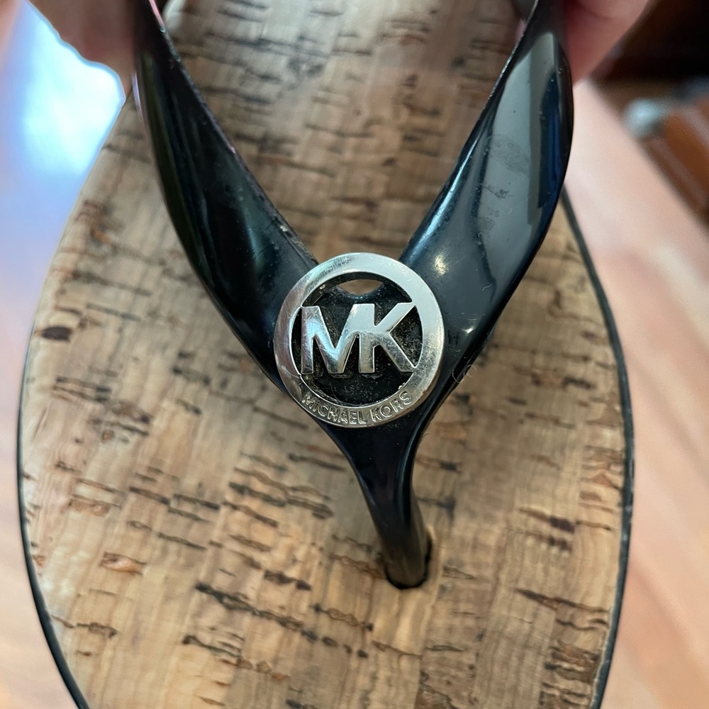 Women’s Michael Kors Black Jet Set Cork Jelly Sandles / Sandals / Flip Flops